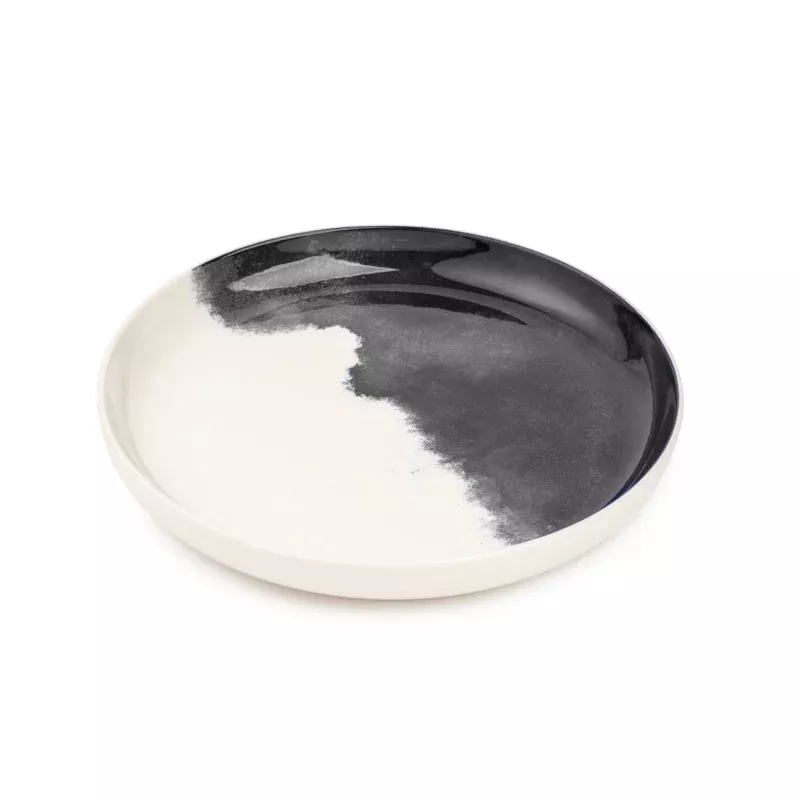 Grey Drip Stoneware Round Salad Plate