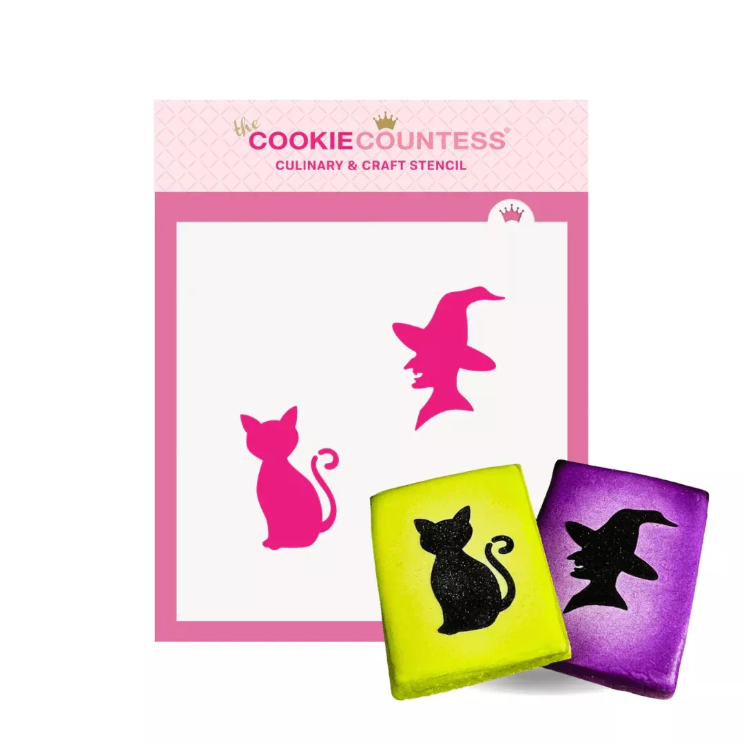 halloween-witch-cat-silhouette-stencil Halloween Witch and Cat Silhouette Stencil