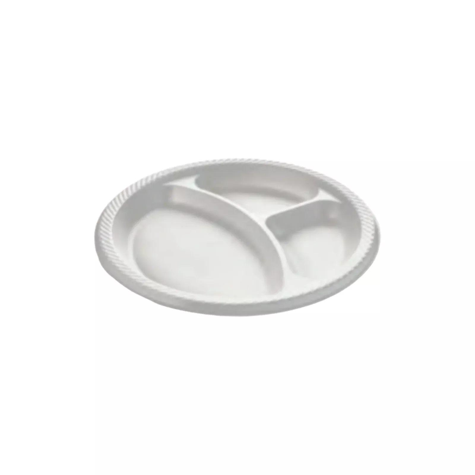 Hyplast - 10" 3-Compartment Plastic Mineral Plate, White - Case of 300