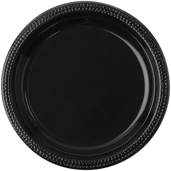 Hyplast - 9" Plastic Mineral Plate, Black - Case of 400
