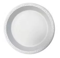 Hyplast - 9" Plastic Mineral Plate, White - Case of 700