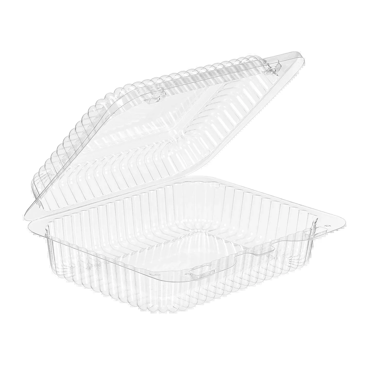 inline-plastics-essentials-34-oz-rectangular-hinged-container-with-dome-lid-bar- Inline Plastics Essentials 34 oz. Rectangular Hinged Container with Dome Lid, Bar Lock - 300/Case