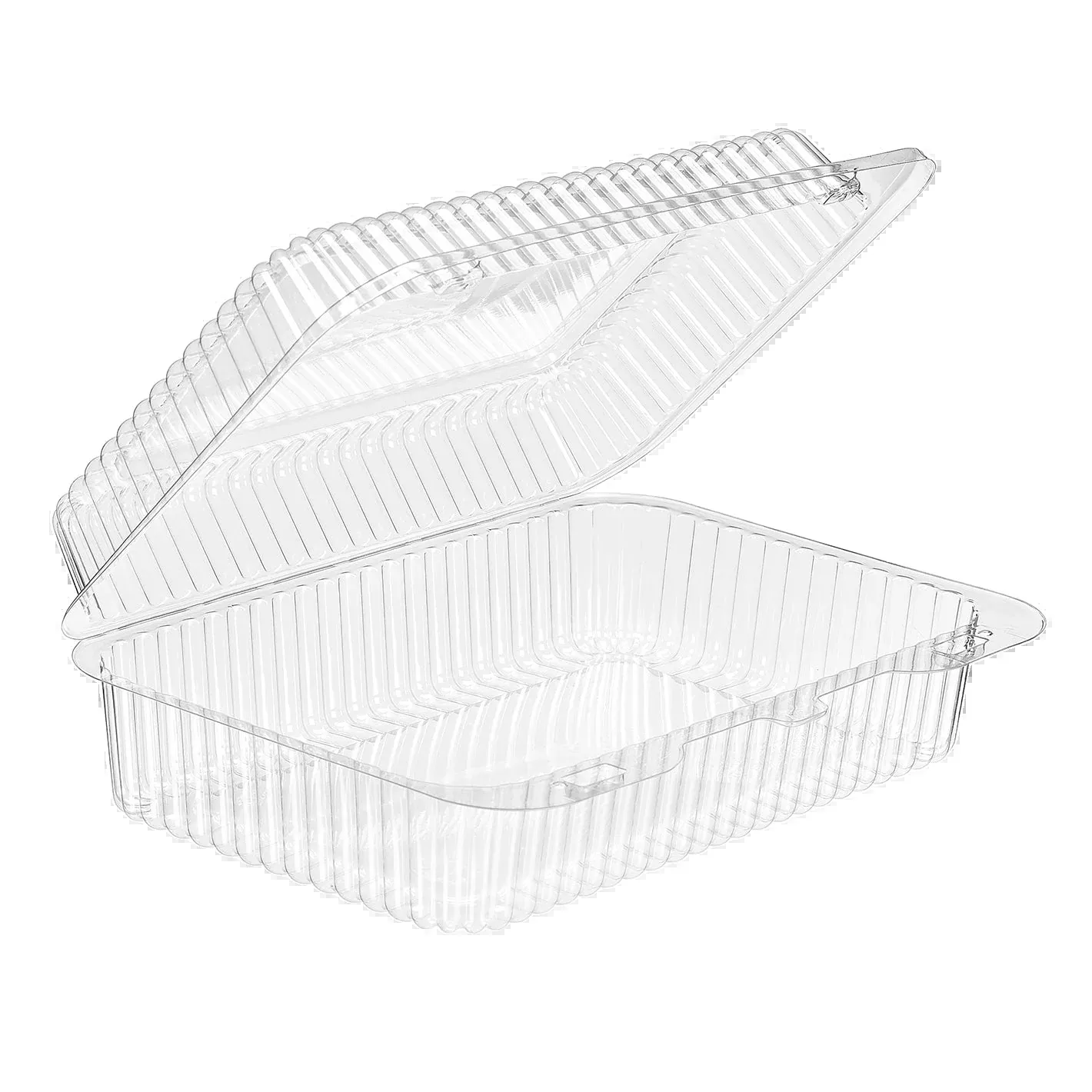inline-plastics-essentials-73-3-oz-rectangular-hinged-container-with-dome-lid-ba Inline Plastics Essentials 73.3 oz. Rectangular Hinged Container with Dome Lid, Bar Lock - 276/Case