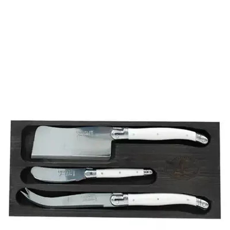 jean-dubost-3-pc-cheese-set-with-white-handles Jean Dubost 3 Pc Cheese Set with White Handles
