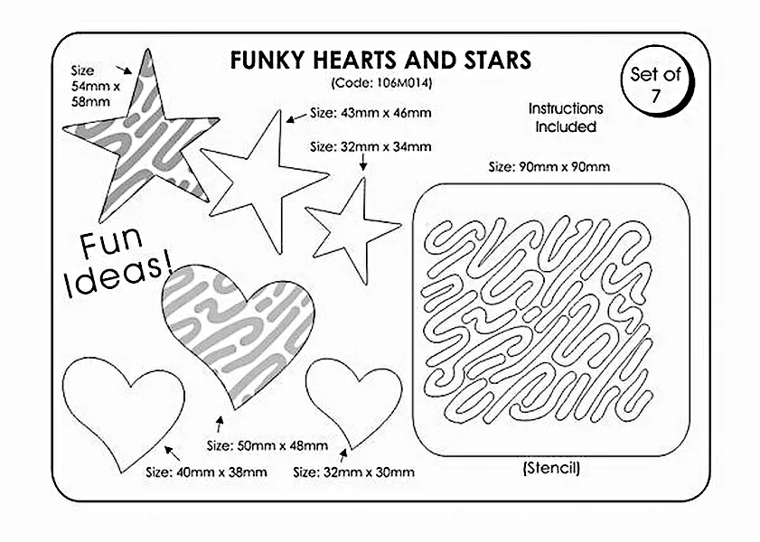JEM Funky Hearts & Stars w/ Stencil
