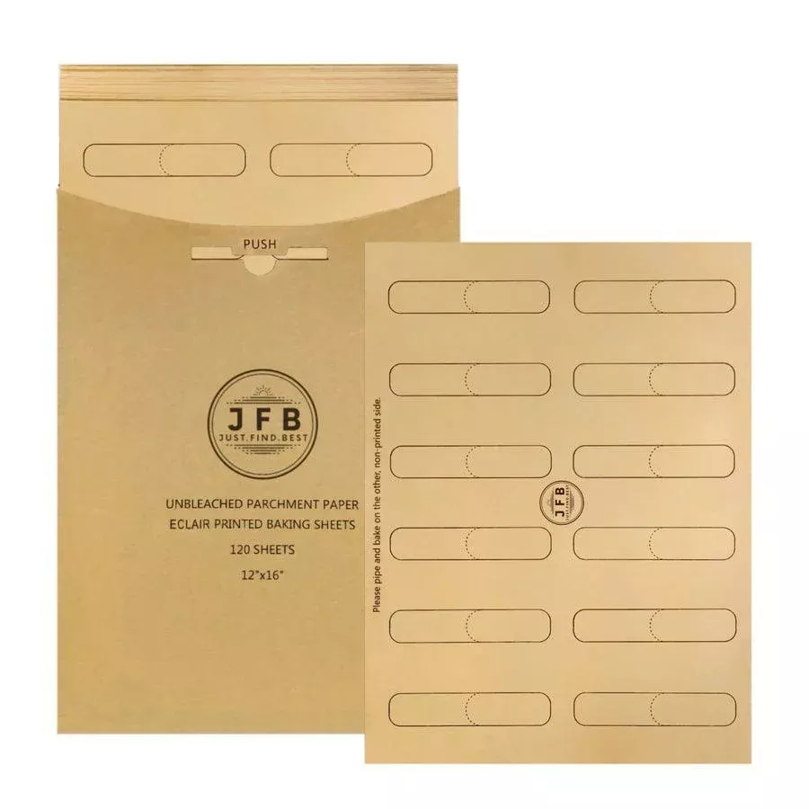just-find-best-pre-cut-parchment-paper-12-x-16-eclair-printed Just.Find.Best Pre-Cut Parchment Paper: 12" x 16", Eclair Printed