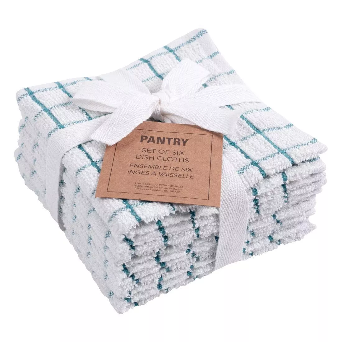 kaf-checkered-dishcloths-set-6-teal KAF Checkered Dishcloths (Set of 6): Teal