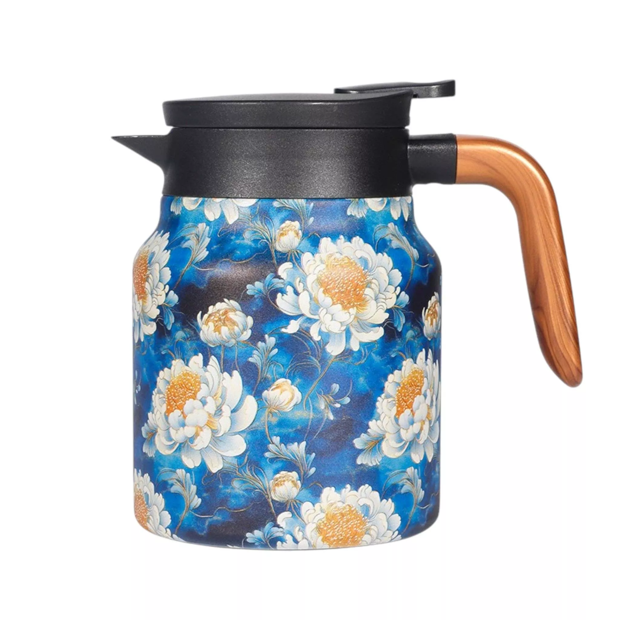 kiku-flower-thermal-tea-kettle-with-infuser-strainer-32oz Kiku Flower Thermal Tea Kettle with Infuser Strainer 32oz