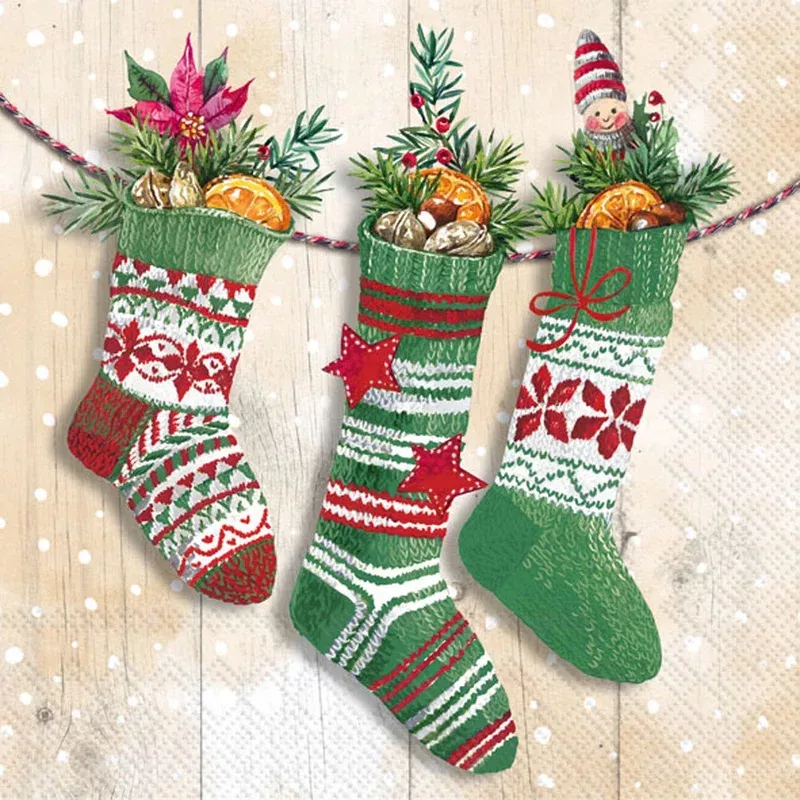 knit-socks-cream-lunch-napkin Knit Socks Cream Lunch Napkin