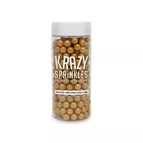 krazy-sprinkles-gold-pearl-8mm-sprinkle-beads-by-bakell Krazy Sprinkles Gold Pearl 8mm Sprinkle Beads by Bakell