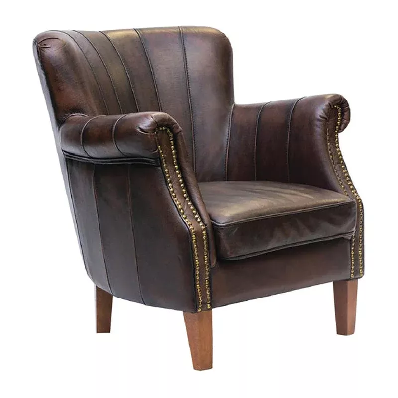 Lancaster Leather Chair Brown – FT442