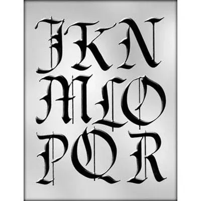 large-fancy-letter-j-to-r-chocolate-mold Large Fancy Letter J to R Chocolate Mold