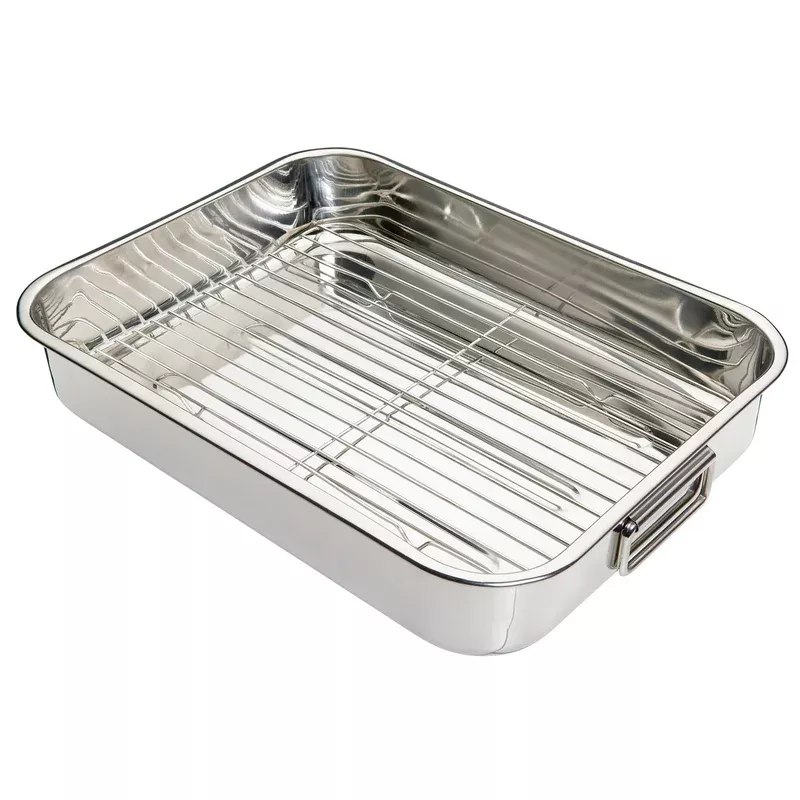 large-stainless-steel-roaster-rack Large Stainless Steel Roaster and Rack