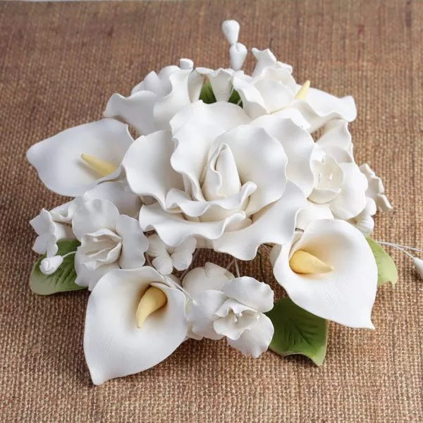 large-tea-rose-calla-lily-topper-white Large Tea Rose & Calla Lily Topper - White