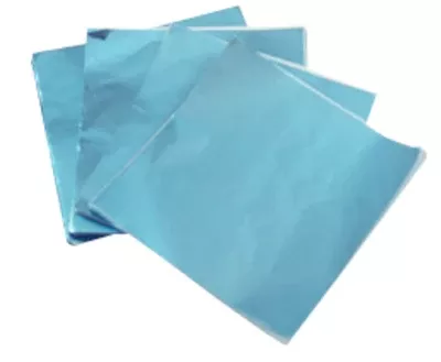 Light Blue 4" X 4"Foil Squares -- 125 Count