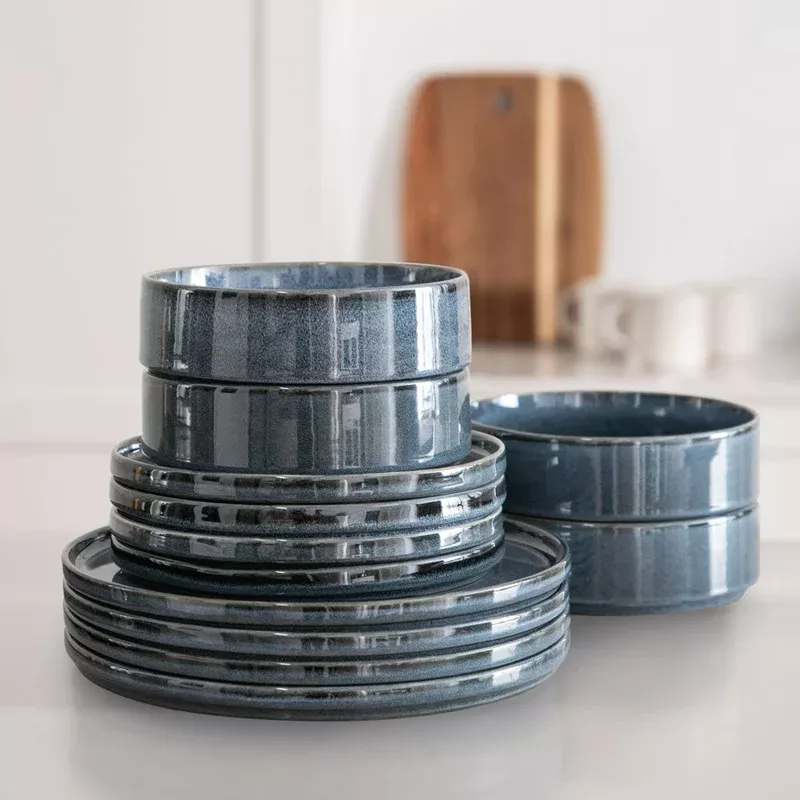linear-ink-12pc-stoneware-dinner-set Linear Ink 12pc Stoneware Dinner Set