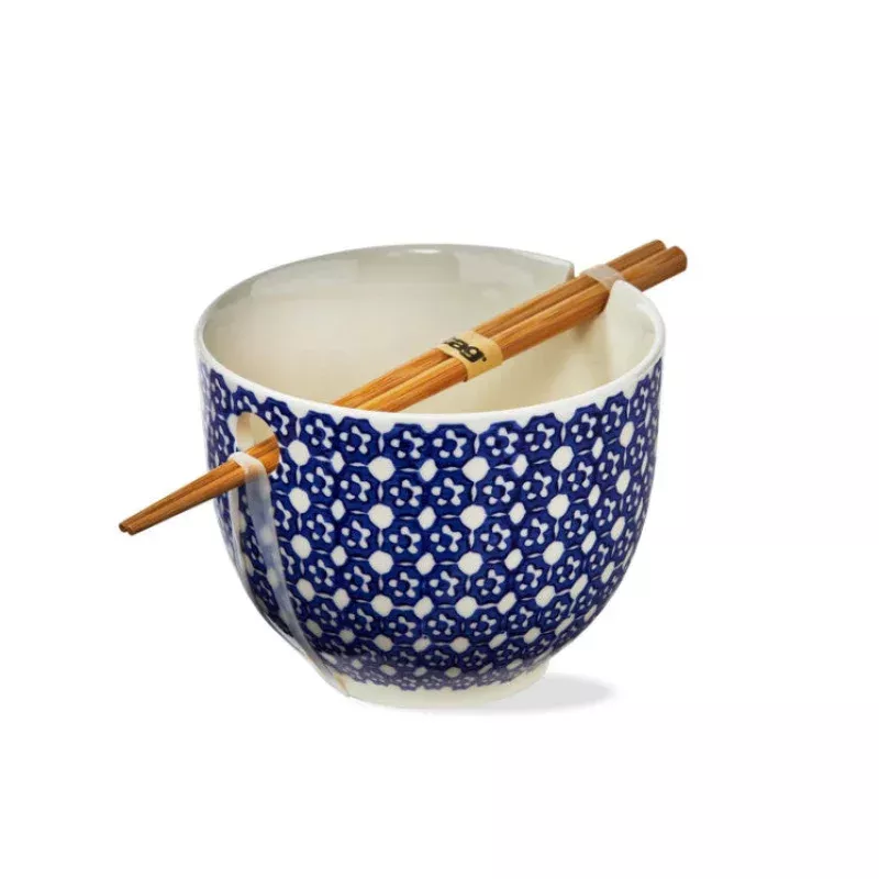 lisbon-dot-noodle-bowl-s-2-blue Lisbon Dot Noodle Bowl S/2 Blue