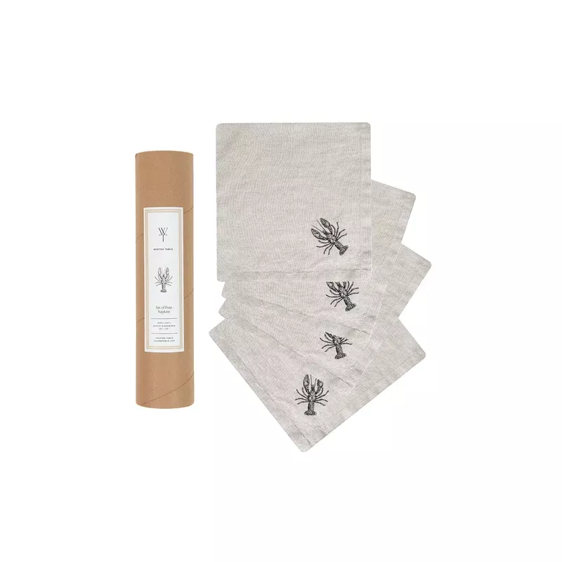 Lobster Flax Linen Napkins