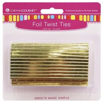 LorAnn Gold Foil Twist Ties - 50 Count
