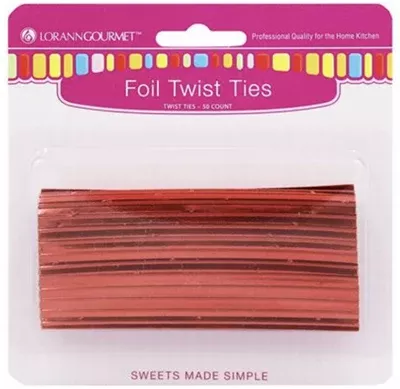 Lorann Red Foil Twist Ties | 50 Count
