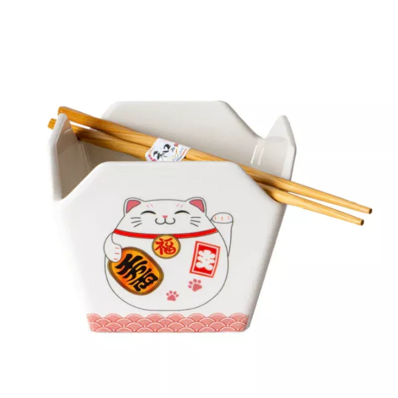 lucky-cat-takeout-box-w-chopsticks Lucky Cat Takeout Box w/ Chopsticks
