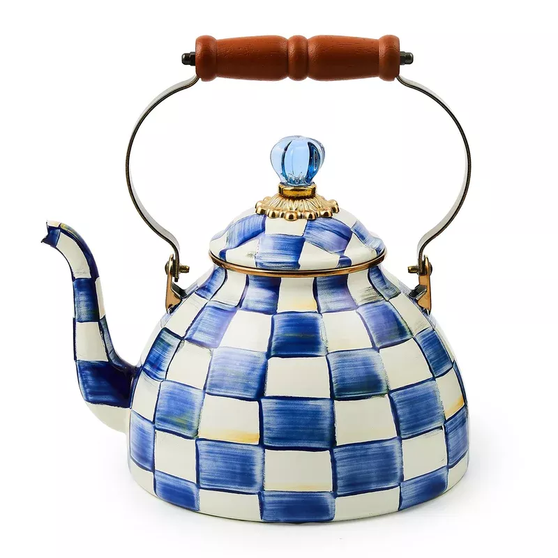 mackenzie-childs-royal-check-tea-kettle-3-qt MacKenzie-Childs | Royal Check Tea Kettle 3 Qt