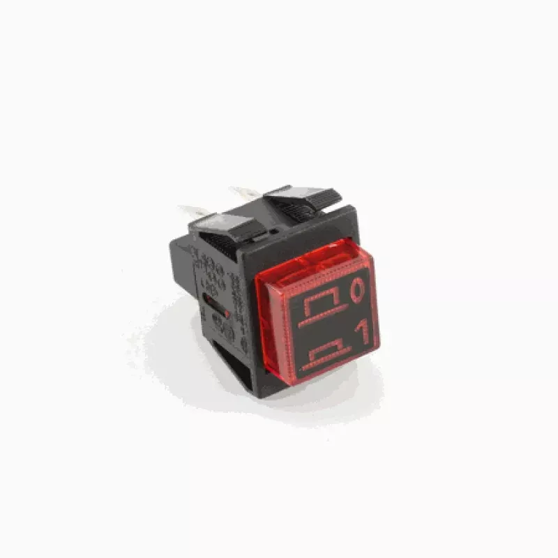 Main Power Switch, Red Illuminated 120V DPST Pushbutton