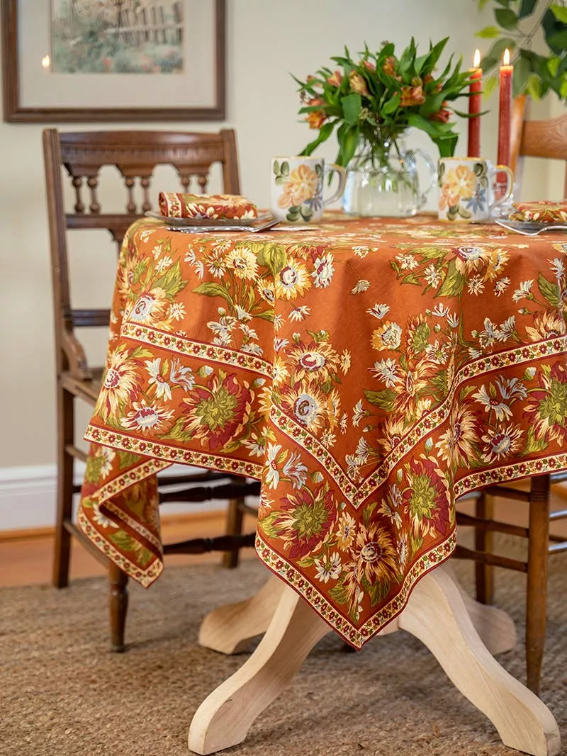 marguerite-tablecloth-rust-60x108 Marguerite Tablecloth - Rust: 60x108