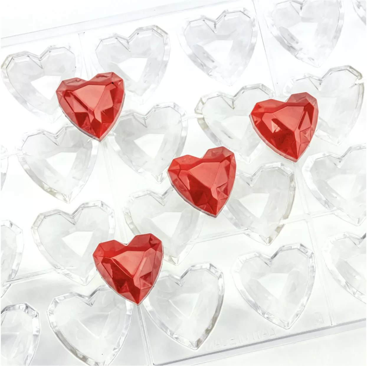 martellato-diamond-heart-polycarbonate-chocolate-mold-18-cavity Martellato - Diamond Heart Polycarbonate Chocolate Mold (18 cavity)