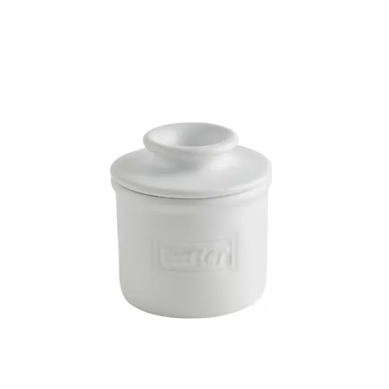 Matte White Cafe Butter Bell Crock