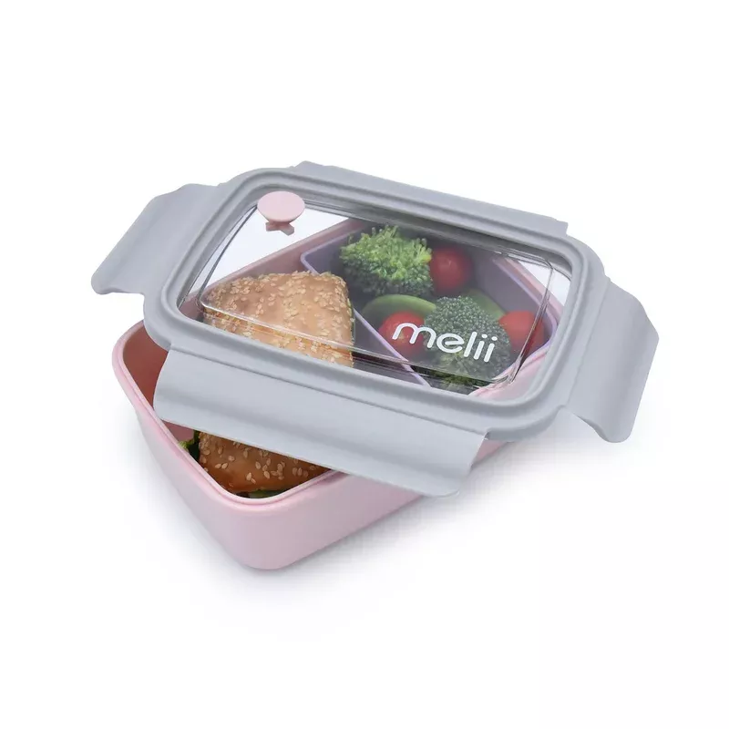 melii-bento-box-with-removable-compartment-880ml-pink Melii Bento Box with Removable Compartment 880ml – Pink