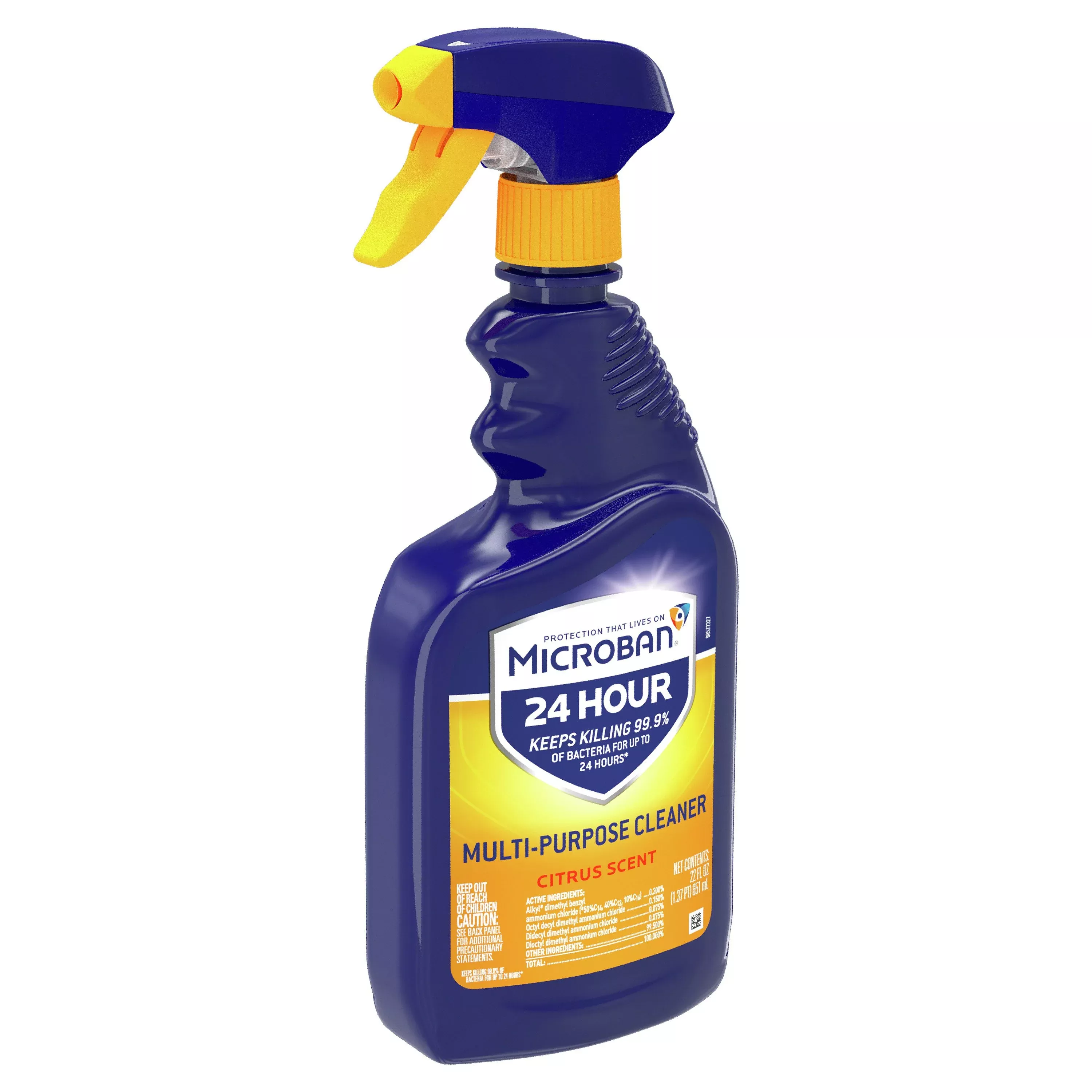 Microban - 24 Hour Multi-Purpose and Disinfectant Cleaner, Citrus, 22oz - Case of 4