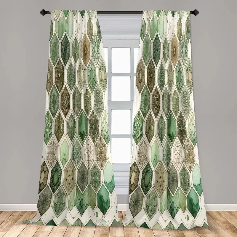 microfiber-semi-sheer-curtain-set-4-sage-green Microfiber Semi Sheer Curtain (Set of 4) Sage Green