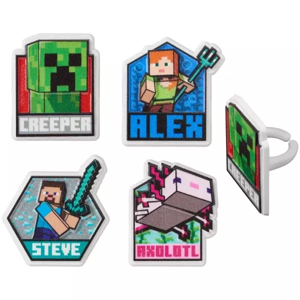 minecraft-cupcake-rings-12-cupcake-cake-rings Minecraft Cupcake Rings - 12 Cupcake/Cake Rings