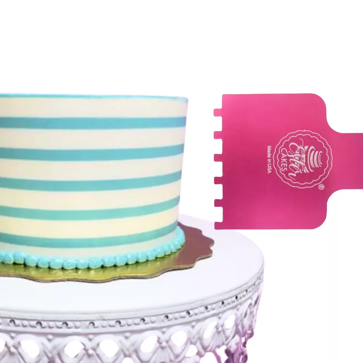 Mini Me Pinstripe Cake Comb Icing Scraper