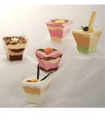 Mini Pyramid Plastic Containers -- Set of 24