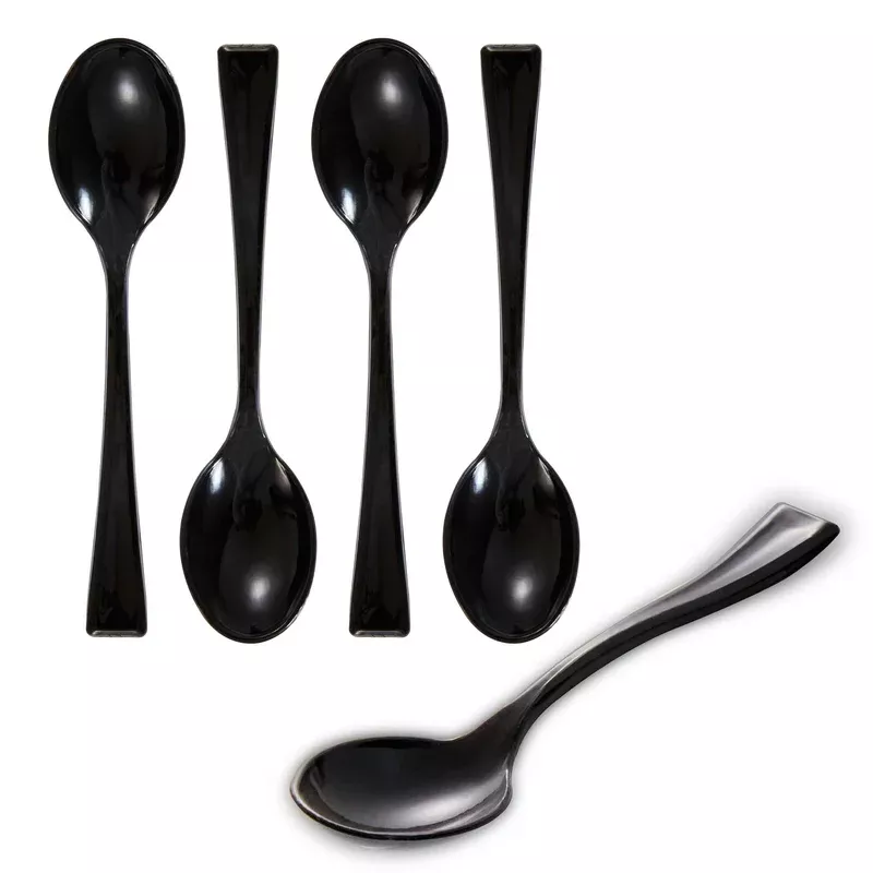 mini-serve-black-plastic-mini-spoon-4-500-count-box Mini Serve Black Plastic Mini Spoon – 4″ – 500 count box