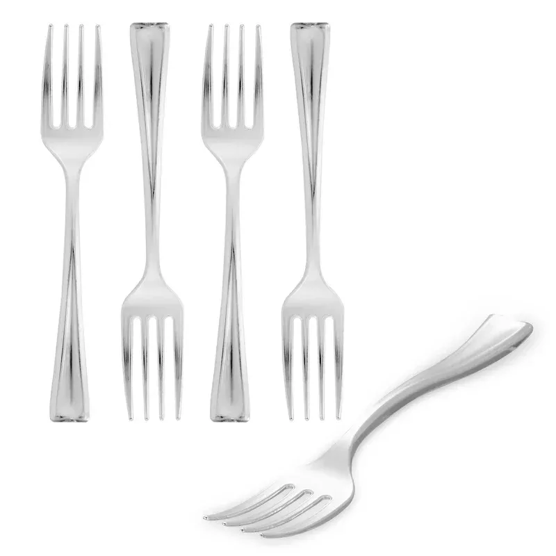 mini-serve-silver-plastic-mini-fork-4-4000-count-box Mini Serve Silver Plastic Mini Fork – 4″ – 4000 count box