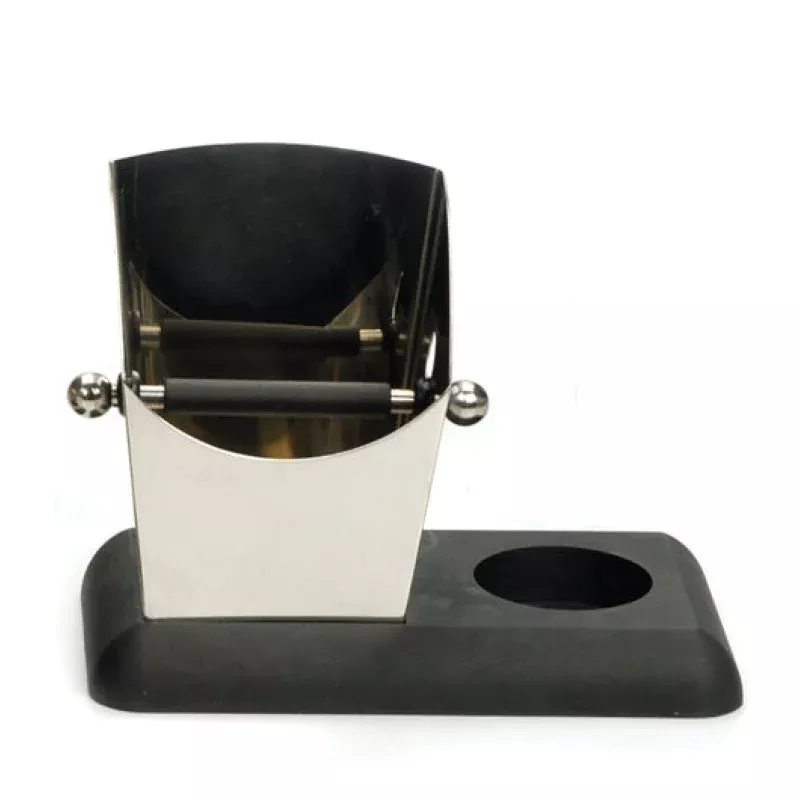 modern-stainless-steel-knock-box-with-base Modern Stainless Steel Knock Box with Base