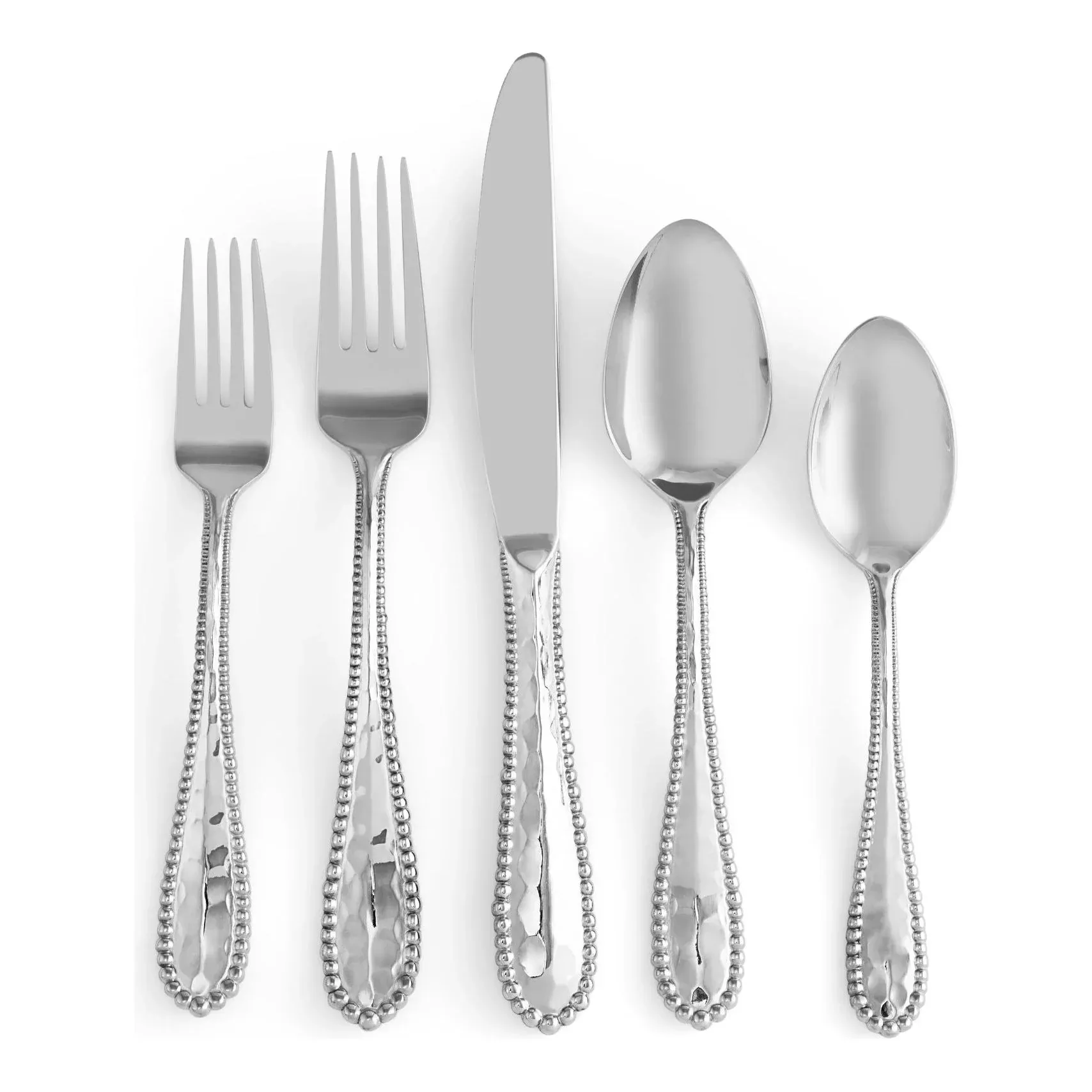 molten-5-piece-flatware-set-silver Molten 5-Piece Flatware Set - Silver