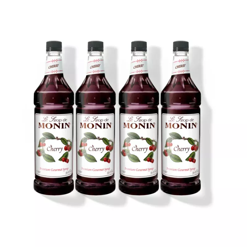 Monin Cherry Syrup 1L Plastic Bottle (Pack of 4)