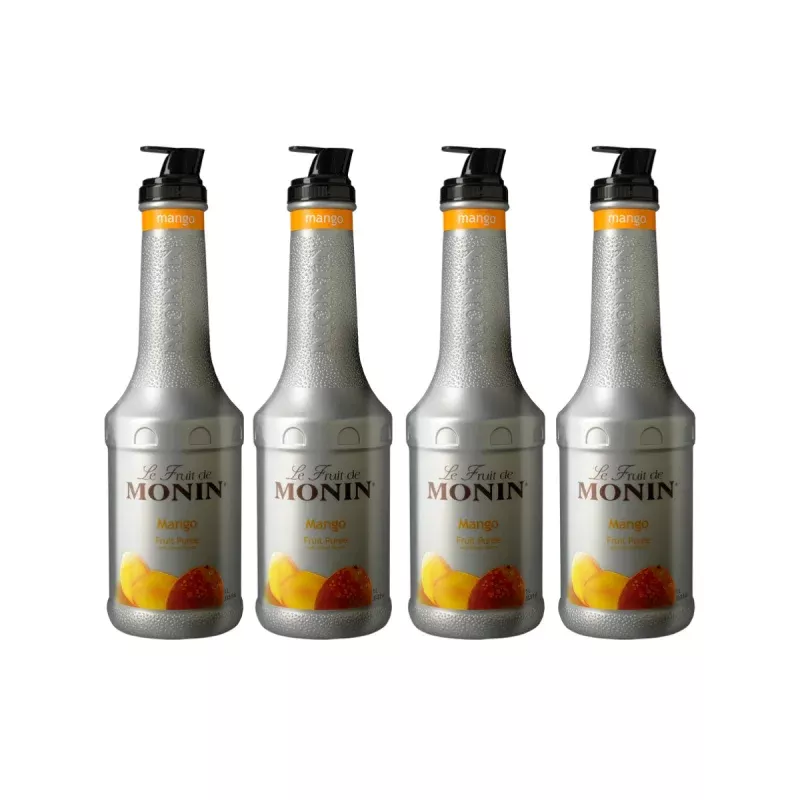 Monin Mango Puree 1L Plastic Bottle (Pack of 4)
