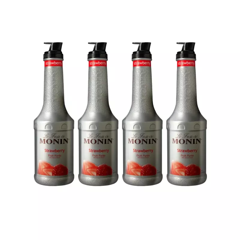 Monin Strawberry Fruit Puree 1L (Pack of 4)