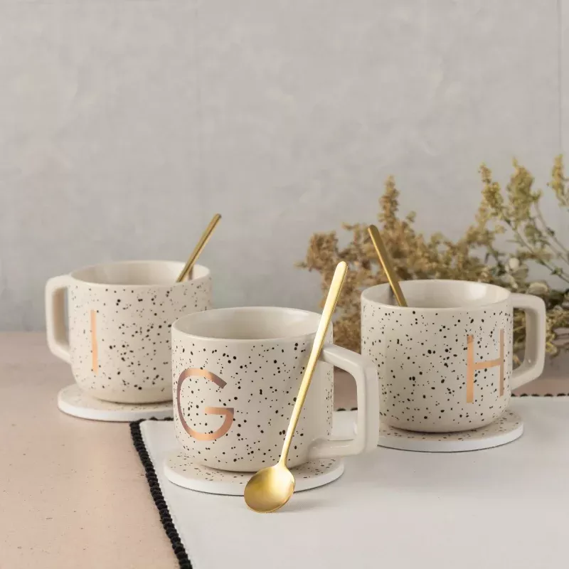 monogram-g-mug-coaster-stir-set Monogram G Mug, Coaster and Stir Set