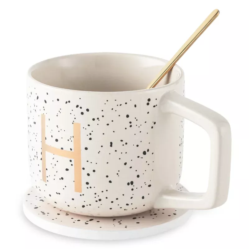 monogram-h-mug-coaster-stir-set Monogram H Mug, Coaster and Stir Set