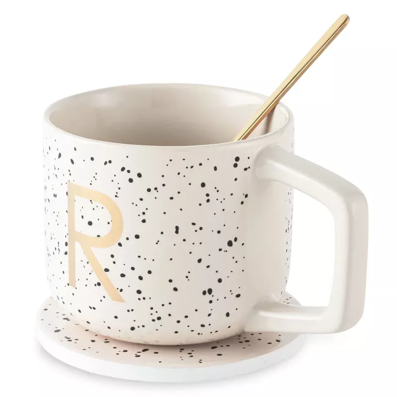 monogram-r-mug-coaster-stir-set Monogram R Mug, Coaster and Stir Set