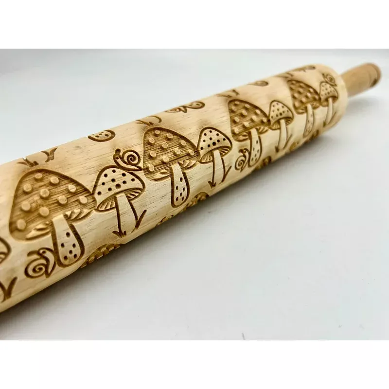 Mushroom Meander Embossed Rolling Pin