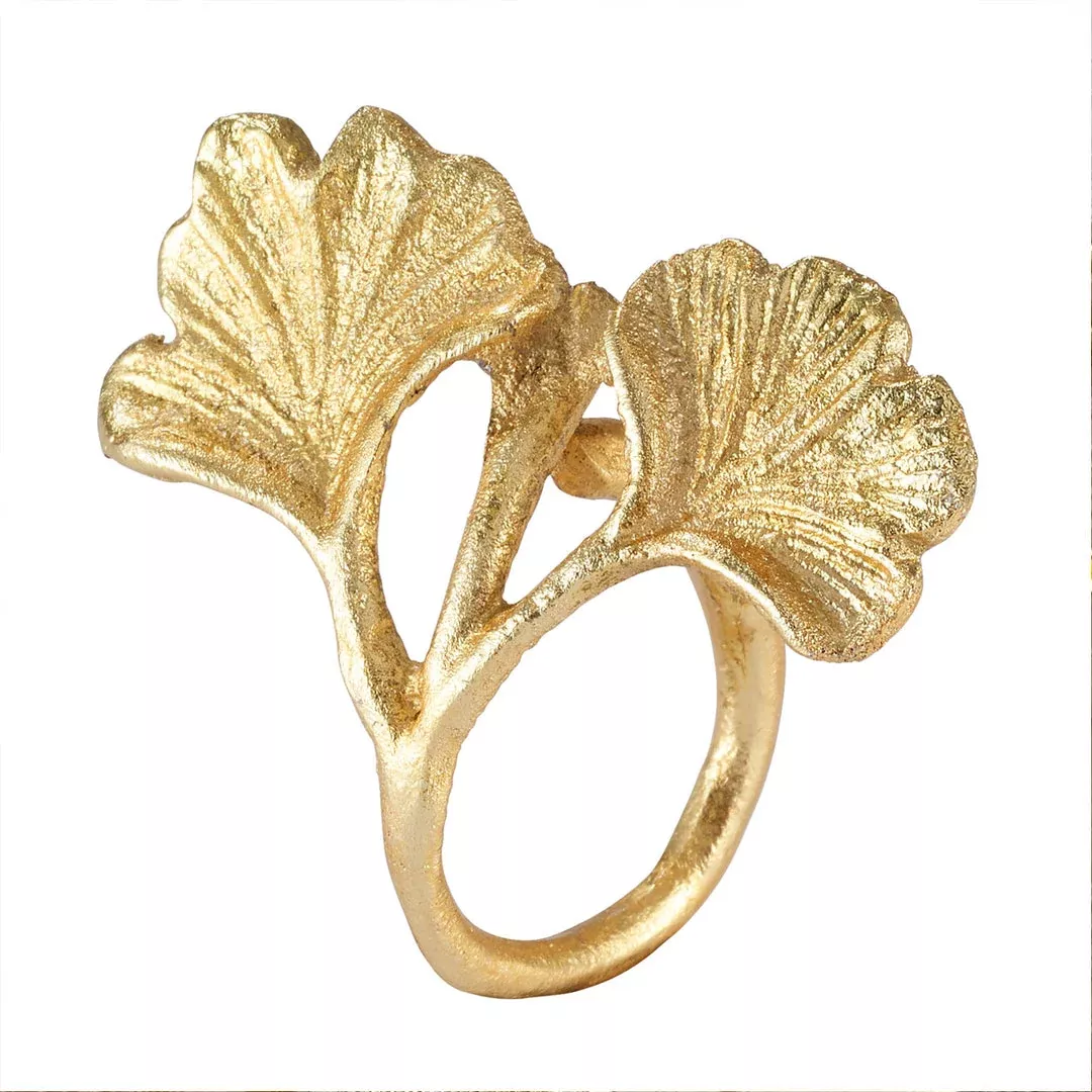 napkin-ring-ginkgo-gold Napkin Ring - Ginkgo Gold