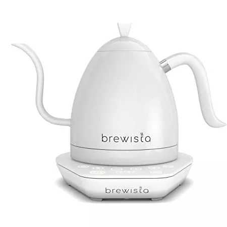 new-brewista-artisan-gooseneck-kettle-white-with-white-base-600ml New Brewista Artisan Gooseneck Kettle - White with White Base, 600ml