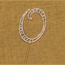 Number 0 Rhinestone Topper Gold